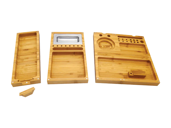 RAW Triple Flip Bamboo Rolling Tray - Image 3